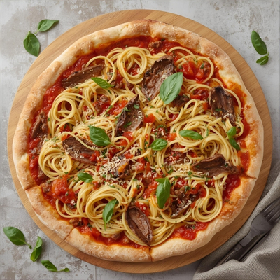 Pizza-Spaghetti Bolognese